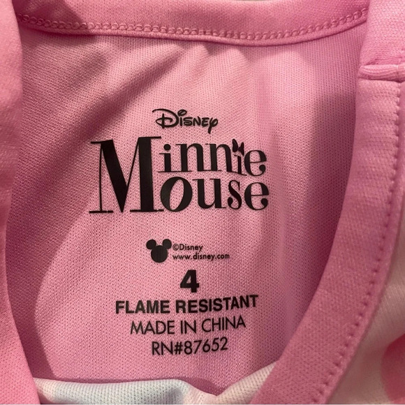Disney Minnie Mouse Night Gown, Size 4, Pink, Polka Dots, Flutter Sleeves - Picture 3 of 6